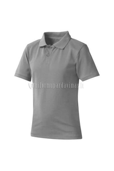 Pilkos spalvos JHK "Polo įliemenuoti" marškinėliai