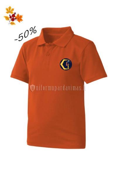 Vilniaus J. Lelevelio inžinerijos gimnazijos "Polo" marškinėliai oranžinės spalvos